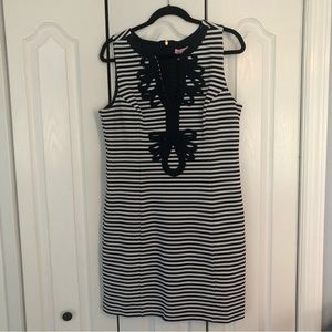 Lilly Pulitzer Striped Janice Stretch Shift Dress True Navy Ottoman Strip